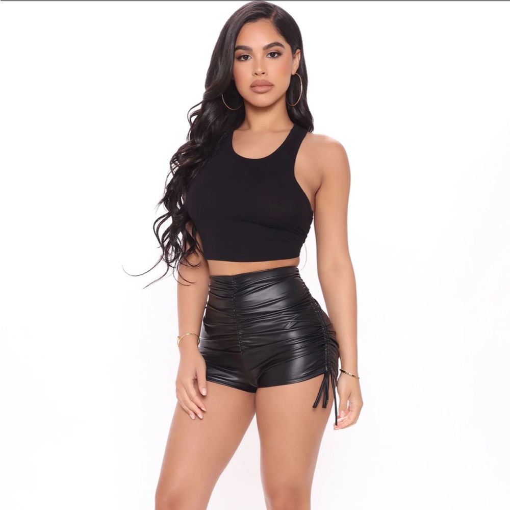 NWT Black Faux Leather Shorts